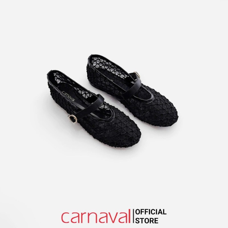 Giày Búp Bê Nữ Carnaval Đế Bằng Lưới Mềm Thoáng Khí, Quai Cài Vintage, Đi Học Đi Làm Đi Chơi - VS151 — giày/túi nữ chính hãng Carnaval