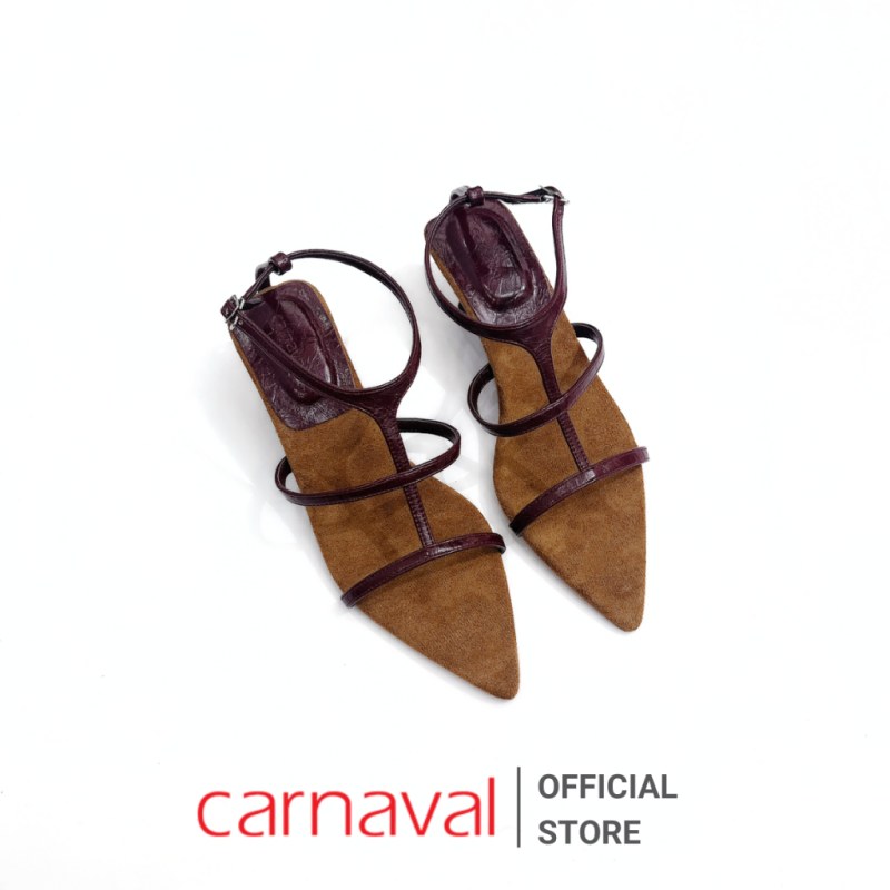 Giày Sandal Nữ Mũi Nhọn Carnaval Gót Khuyết Thời Trang Cao 5cm Quai Mảnh Cá Tính - VS172 — giày/túi nữ chính hãng Carnaval