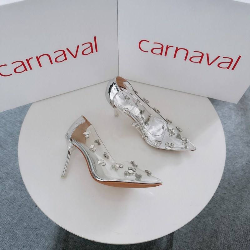 Giày Cao Gót Nữ Mika Đính Đá Carnaval Gót Nhọn 9cm, Mũi Nhọn Siêu Sang Trọng - VS84 — giày/túi nữ chính hãng Carnaval