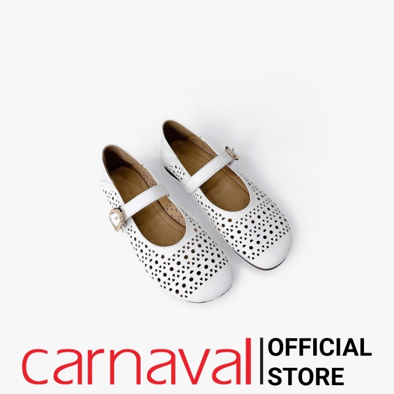 Giày Búp Bê Nữ Carnaval Đục Lỗ Thoáng Khí Quai Ngang Khóa Cài Thời Trang Đế Thấp Êm Chân - VS176 — giày/túi nữ chính hãng Carnaval
