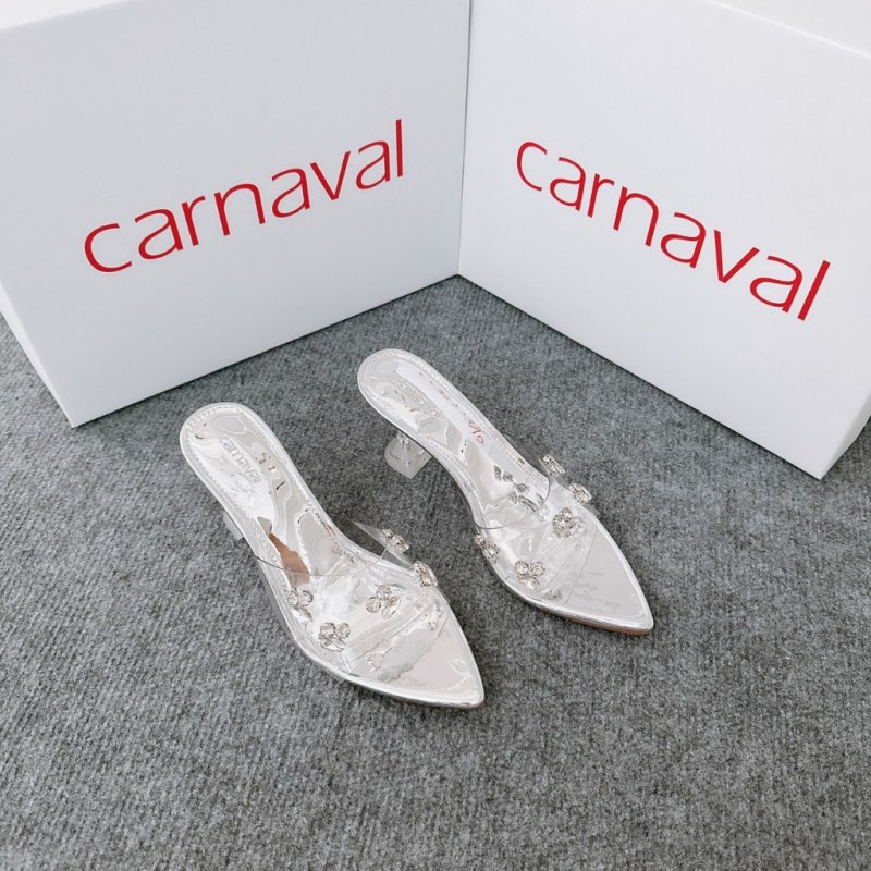 Dép Cao Gót Mica Đính Đá Trong Suốt Carnaval Gót Trụ 7cm Siêu Sang, Siêu Xinh - VS50 — giày/túi nữ chính hãng Carnaval