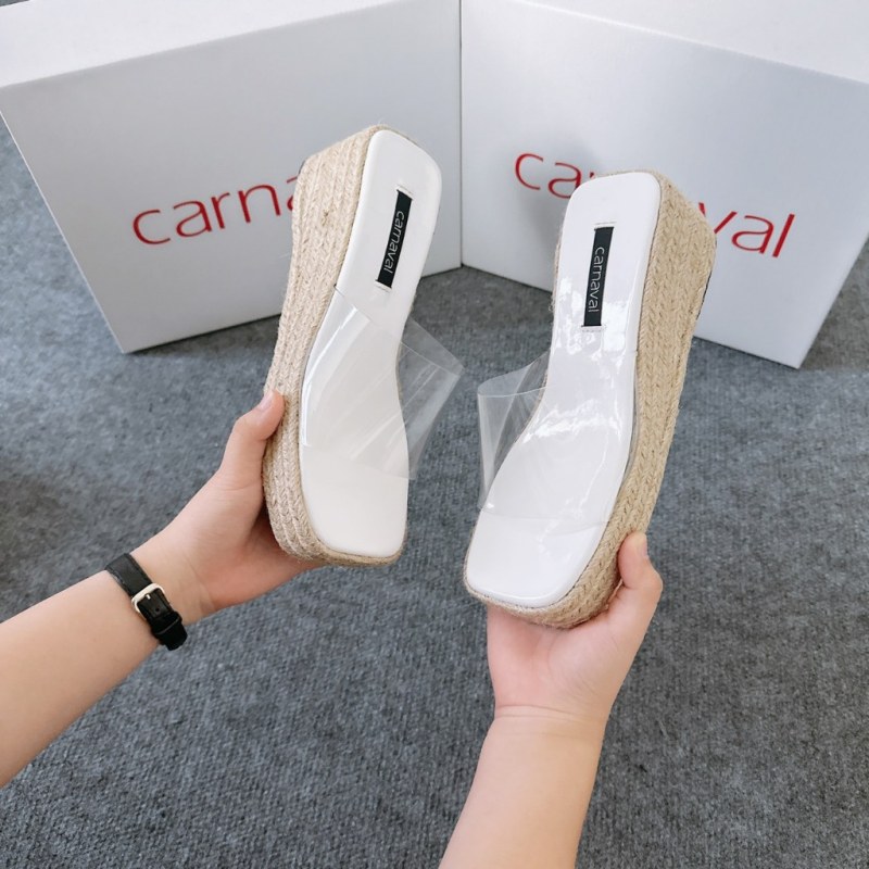 Dép Xuông Đế Cói Carnaval Quai Trong Cao 5p Siêu Xinh - Phong Cách Đơn Giản, Thanh Lịch - VS16 — giày/túi nữ chính hãng Carnaval