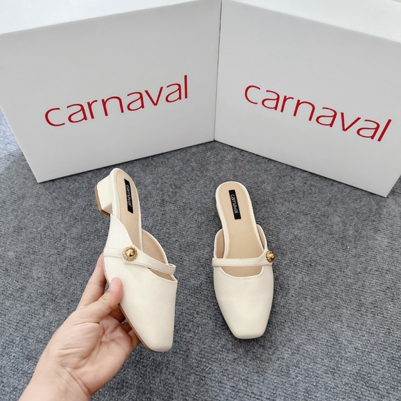 Dép sục nữ mũi vuông Carnaval gót vuông cao 3 phân - Nâng tầm phong cách - VS19 — giày/túi nữ chính hãng Carnaval