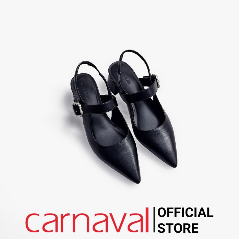 Giày Cao Gót Nữ Carnaval Mũi Nhọn Quai Ngang Gót Vuông 4cm Thanh Lịch - VS174 — giày/túi nữ chính hãng Carnaval