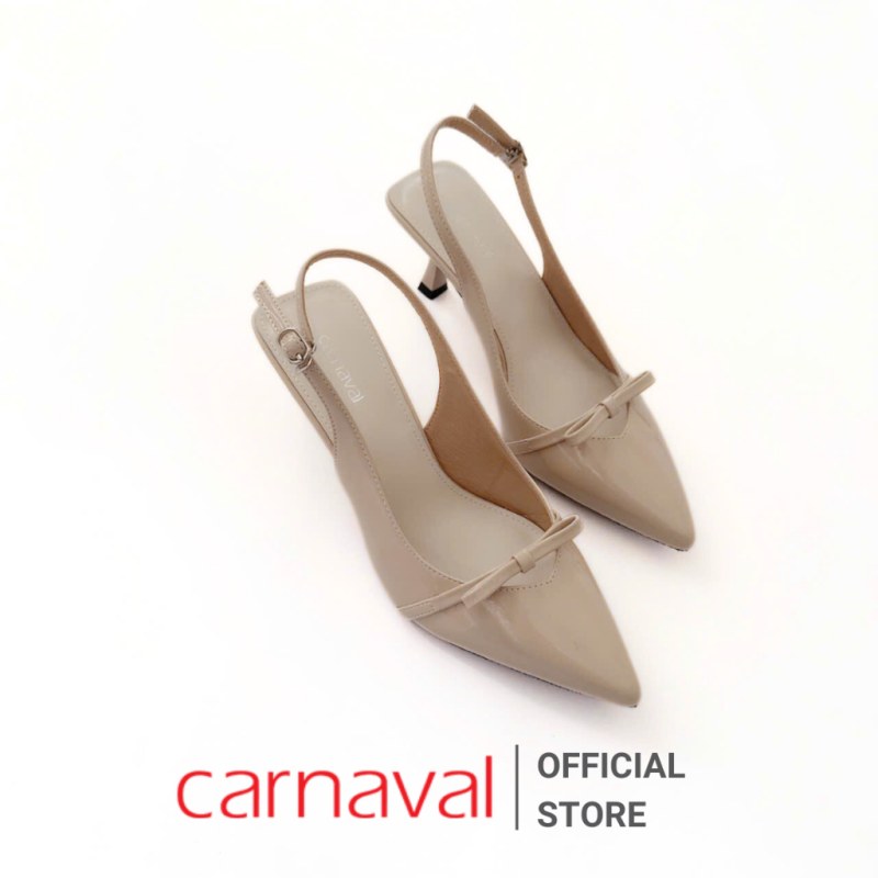 Giày Cao Gót Nữ Mũi Nhọn Đính Nơ Carnaval Gót Nhọn 5cm Thiết Kế Tinh Tế Sang Trọng - VS104 — giày/túi nữ chính hãng Carnaval