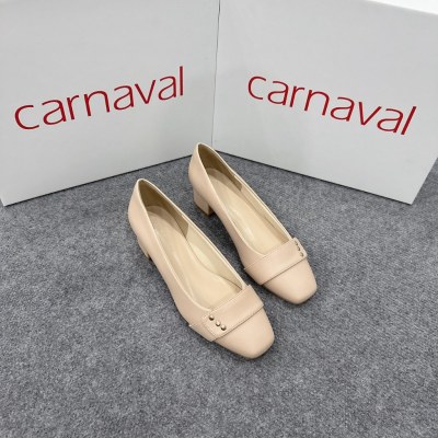 Giày cao gót mũi tròn trang trí khóa GCOROI cao 4 cm da cao cấp siêu sang - VS63 - ảnh 7