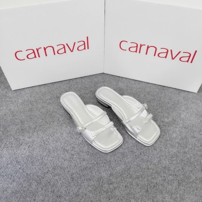 Dép Nữ Đế Cao 3cm CarnavalThiết Kế Hai Quai Ngang Đính Nơ Siêu Phong Cách - VS97 - ảnh 4