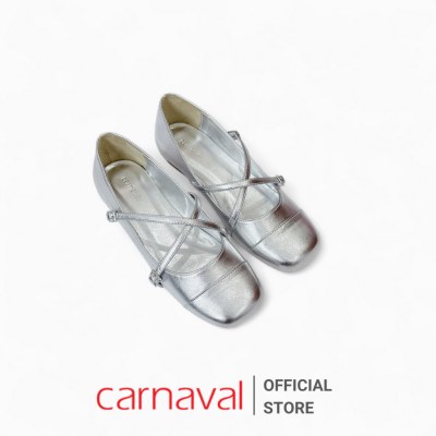 Giày Búp Bê Carnaval Nữ Mũi Vuông Da Bóng 2 Quai Cài Ngang Đế Bệt Kiểu Dáng Mary Jane - VS179 - ảnh 11