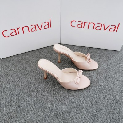 Dép Cao Gót Nữ Carnaval Gót Cao 7cm - 9cm Siêu Tôn Dáng Quai Ngang Trang Trí Nơ Siêu Xinh - VS91 - ảnh 12