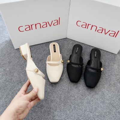 Dép sục nữ mũi vuông Carnaval gót vuông cao 3 phân - Nâng tầm phong cách - VS19 - ảnh 3