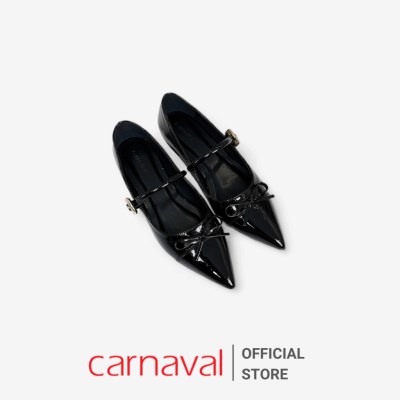 Giày Búp Bê Nữ Carnaval Mũi Nhọn Quai Ngang Da Bóng – Mary Jane Công Sở, Dự Tiệc, Đi Chơi - VS182 - ảnh 5