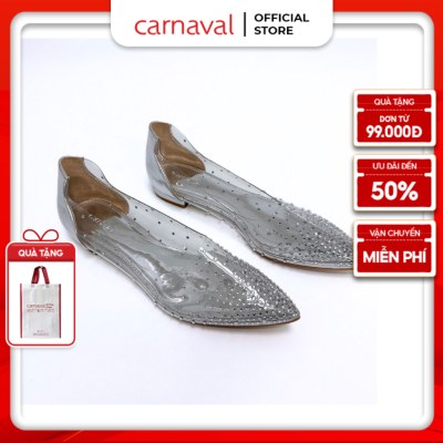 Giày Cao Gót Nữ Đế Bệt Carnaval Hậu Bít Đế Bệt Trang Trí Đá Siêu Lấp Lánh, Siêu Sang - VS75 - ảnh 1