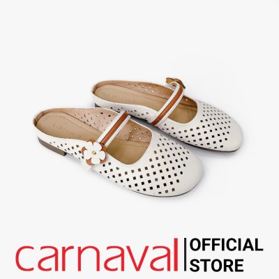 Dép Sục Nữ Carnaval Đục Lỗ Hoa Cài Quai Ngang Đế Bệt Êm Chân - Phong Cách Vintage - VS175 - ảnh 12