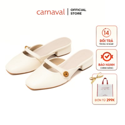Dép sục nữ mũi vuông Carnaval gót vuông cao 3 phân - Nâng tầm phong cách - VS19 - ảnh 1