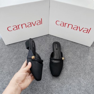 Dép sục nữ mũi vuông Carnaval gót vuông cao 3 phân - Nâng tầm phong cách - VS19 - ảnh 6