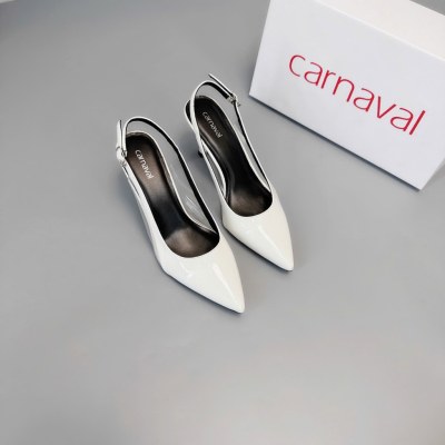 Giày Cao Gót 7cm Mũi Nhọn Carnaval Khuyên Eo Trong Suốt Da Bóng Siêu Sang - VS118 - ảnh 9