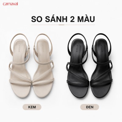 Sandal Cao Gót Nữ Carnaval Quai Mảnh Chữ X, Gót Vuông 5cm Êm Chân Thanh Lịch - VS215 - ảnh 4