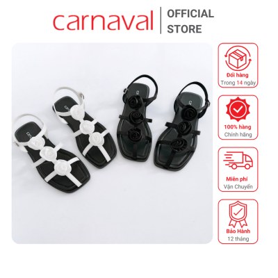 Sandal Nữ Dịu Dàng Điệu Đà Quai Hậu Đính Hoa Siêu Xinh - Carnaval - VS30 - ảnh 1