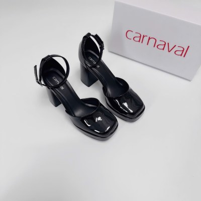 Giày Cao Gót Carnaval Quai Ngang Đế Vuông Cao 9cm Da Bóng Thiết Kế Thanh Lịch, Dễ Phối Đồ - VS115 - ảnh 8