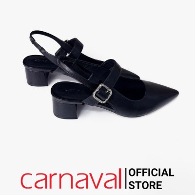 Giày Cao Gót Nữ Carnaval Mũi Nhọn Quai Ngang Gót Vuông 4cm Thanh Lịch - VS174 - ảnh 3