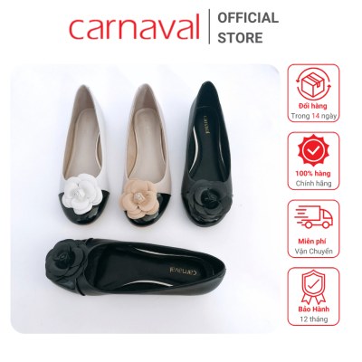 Giày Búp Bê Nữ Đính Hoa Carnaval – Đế Bệt Tinh Tế, Vẻ Đẹp Dịu Dàng và Thanh Lịch - VS47 - ảnh 1