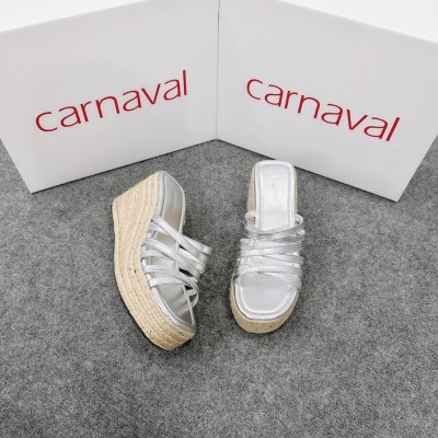 Dép xuồng đế cói quai dây chéo Carnaval cao 9 phân siêu xinh, siêu cao -VS10 - ảnh 11