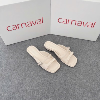 Dép Nữ Đế Cao 3cm CarnavalThiết Kế Hai Quai Ngang Đính Nơ Siêu Phong Cách - VS97 - ảnh 10