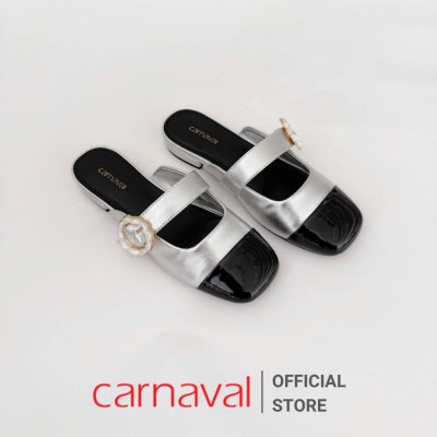 Dép Sục Nữ Carnaval Thiết Kế Quai Ngang Đính Hoa Siêu Xinh Kết Hợp Hai Màu - VS100 - ảnh 11