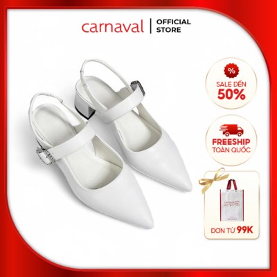 Giày Cao Gót Nữ Carnaval Mũi Nhọn Quai Ngang Gót Vuông 4cm Thanh Lịch - VS174 - ảnh 1