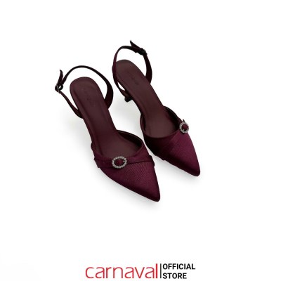 Giày Cao Gót Nữ Carnaval Mũi Nhọn Gót Nhọn 7cm Đính Kim Loại Lấp Lánh Công Sở Thanh Lịch - VS155 - ảnh 11