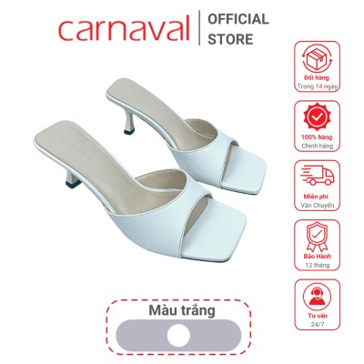 Dép Nữ Cao Gót 5p Carnaval Mũi Vuông, Quai Ngang Da Cao Cấp, Nâng Niềm Kiêu Hãnh Phái Đẹp - VS32 - ảnh 2