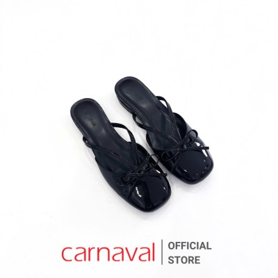Dép Sục Nữ Đế Bệt Carnaval Da Bóng Thiết Kế Đính Nơ Sang Trọng Tiểu Thư - VS148 - ảnh 3