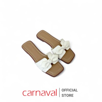 Dép Nữ Carnaval Đế Bệt Mũi Vuông Nơ To Bản Da Mềm Đi Làm, Đi Chơi, Du Lịch - VS183 - ảnh 7
