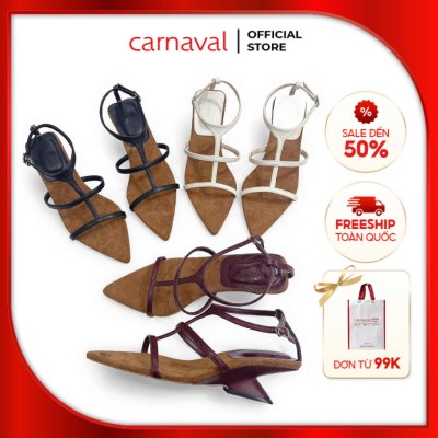 Giày Sandal Nữ Mũi Nhọn Carnaval Gót Khuyết Thời Trang Cao 5cm Quai Mảnh Cá Tính - VS172 - ảnh 1