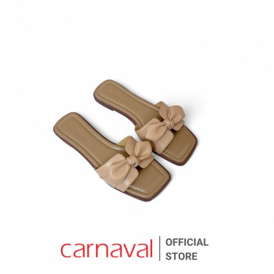 Dép Nữ Carnaval Đế Bệt Mũi Vuông Nơ To Bản Da Mềm Đi Làm, Đi Chơi, Du Lịch - VS183 - ảnh 8