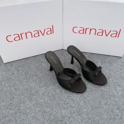 Dép Cao Gót Nữ Carnaval Gót Cao 7cm - 9cm Siêu Tôn Dáng Quai Ngang Trang Trí Nơ Siêu Xinh - VS91 - ảnh 11