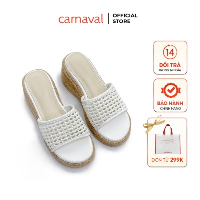 Dép Xuống Nữ Đế Cói Carnaval Cao 7cm Quai Đan Lưới Thoáng Khí, Tôn Dáng, Thời Trang - VS170 - ảnh 1