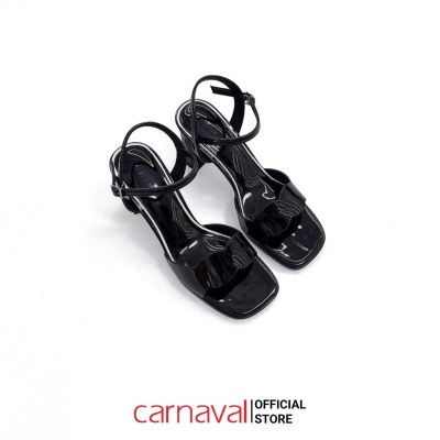 Sandal Nữ Cao Gót Vuông 7.5cm Carnaval Mũi Vuông Quai Ngang Gợn Sóng Thanh Lịch - VS153 - ảnh 9