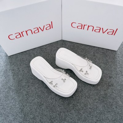 Dép Xuồng Quai Mika Đính Đá Lấp Lánh Carnaval Cao 7cm Siêu Xinh, Phong Cách - VS81 - ảnh 12