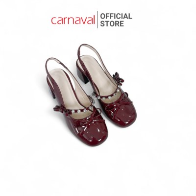 Giày Slingback Cao Gót Nữ 3,5cm Da Bóng – Quai Đá Nơ Xinh, Tôn Dáng Dự Tiệc - VS189 - ảnh 11