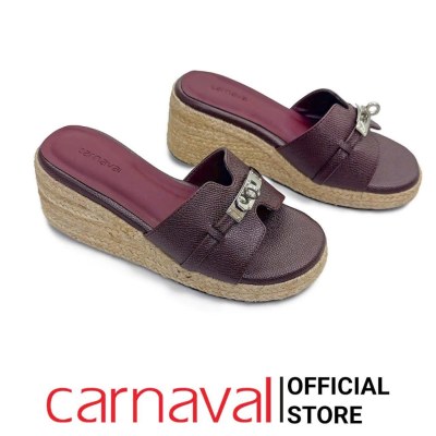 Dép Xuồng Đế Cói Carnaval Cao 7cm Quai Ngang Kèm Phụ Kiện Thời Trang Phong Cách Hàn Quốc - VS169 - ảnh 2