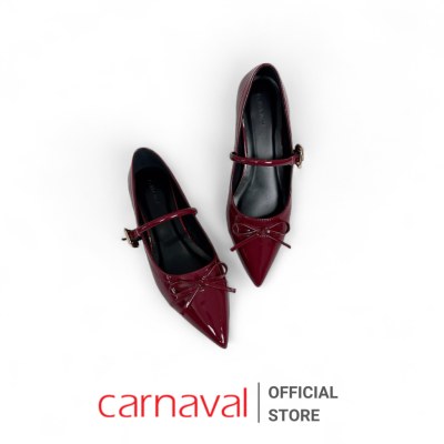 Giày Búp Bê Nữ Carnaval Mũi Nhọn Quai Ngang Da Bóng – Mary Jane Công Sở, Dự Tiệc, Đi Chơi - VS182 - ảnh 4