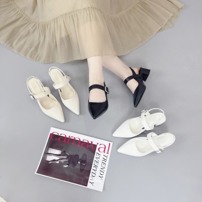 Giày Cao Gót Nữ Carnaval Mũi Nhọn Quai Ngang Gót Vuông 4cm Thanh Lịch - VS174 - ảnh 7