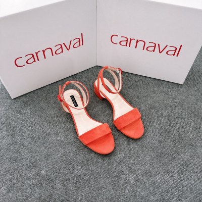 Giày sandal cao gót nữ Carnaval đế vuông 4 phân quai ngang bọc vải da cao cấp - VS22 - ảnh 13