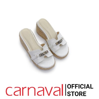 Dép Xuồng Đế Cói Carnaval Cao 7cm Quai Ngang Kèm Phụ Kiện Thời Trang Phong Cách Hàn Quốc - VS169 - ảnh 9