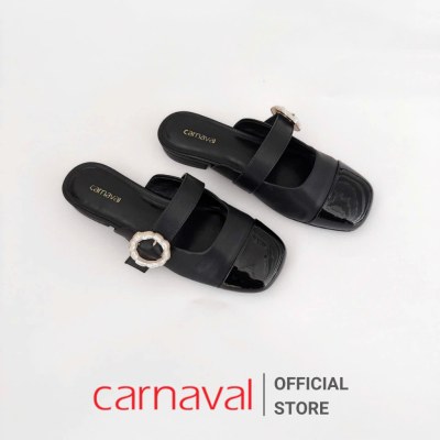 Dép Sục Nữ Carnaval Thiết Kế Quai Ngang Đính Hoa Siêu Xinh Kết Hợp Hai Màu - VS100 - ảnh 4
