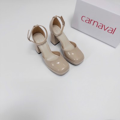 Giày Cao Gót Carnaval Quai Ngang Đế Vuông Cao 9cm Da Bóng Thiết Kế Thanh Lịch, Dễ Phối Đồ - VS115 - ảnh 9