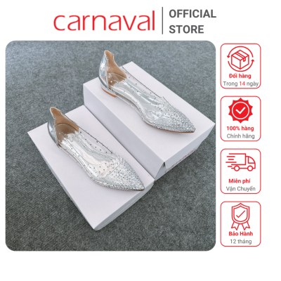 Giày Cao Gót Nữ Đế Bệt Carnaval Hậu Bít Đế Bệt Trang Trí Đá Siêu Lấp Lánh, Siêu Sang - VS75 - ảnh 7