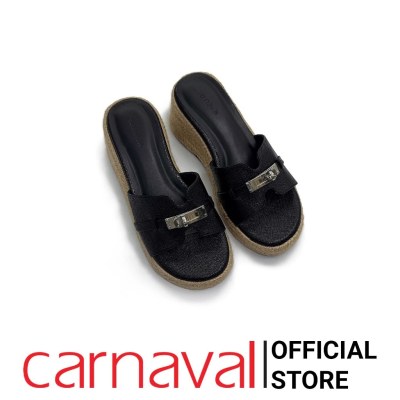 Dép Xuồng Đế Cói Carnaval Cao 7cm Quai Ngang Kèm Phụ Kiện Thời Trang Phong Cách Hàn Quốc - VS169 - ảnh 8
