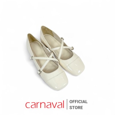 Giày Búp Bê Carnaval Nữ Mũi Vuông Da Bóng 2 Quai Cài Ngang Đế Bệt Kiểu Dáng Mary Jane - VS179 - ảnh 12